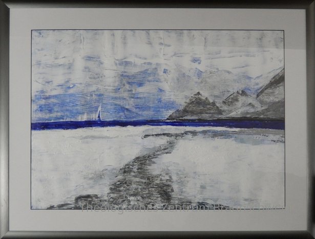 Seelandschaft blau-weiß